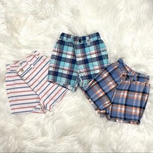 Janie n Jack red blue plaid shorts BUNDLE